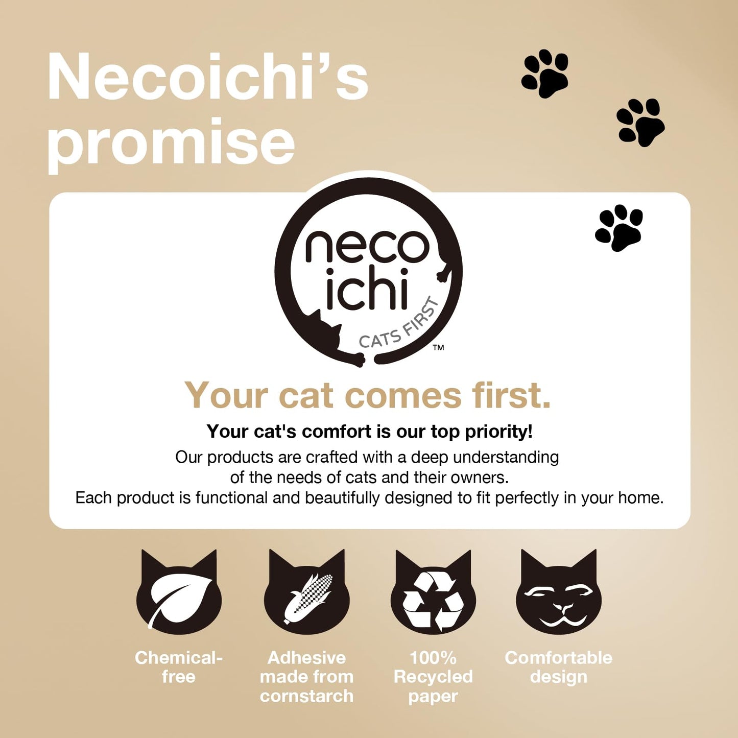 Necoichi Cat Scratcher Bowl for Indoor Cats - Cat Scratching Lounger with Reversible Usability and Extra Comfort for Lounge, Cardboard Bed Couch / (XL, Oak)