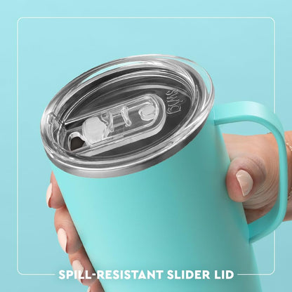 22oz Swig Life Travel Mug, Insulated Tumbler with Handle and Lid, Cup Holder Friendly, Dishwasher Safe, Stainless