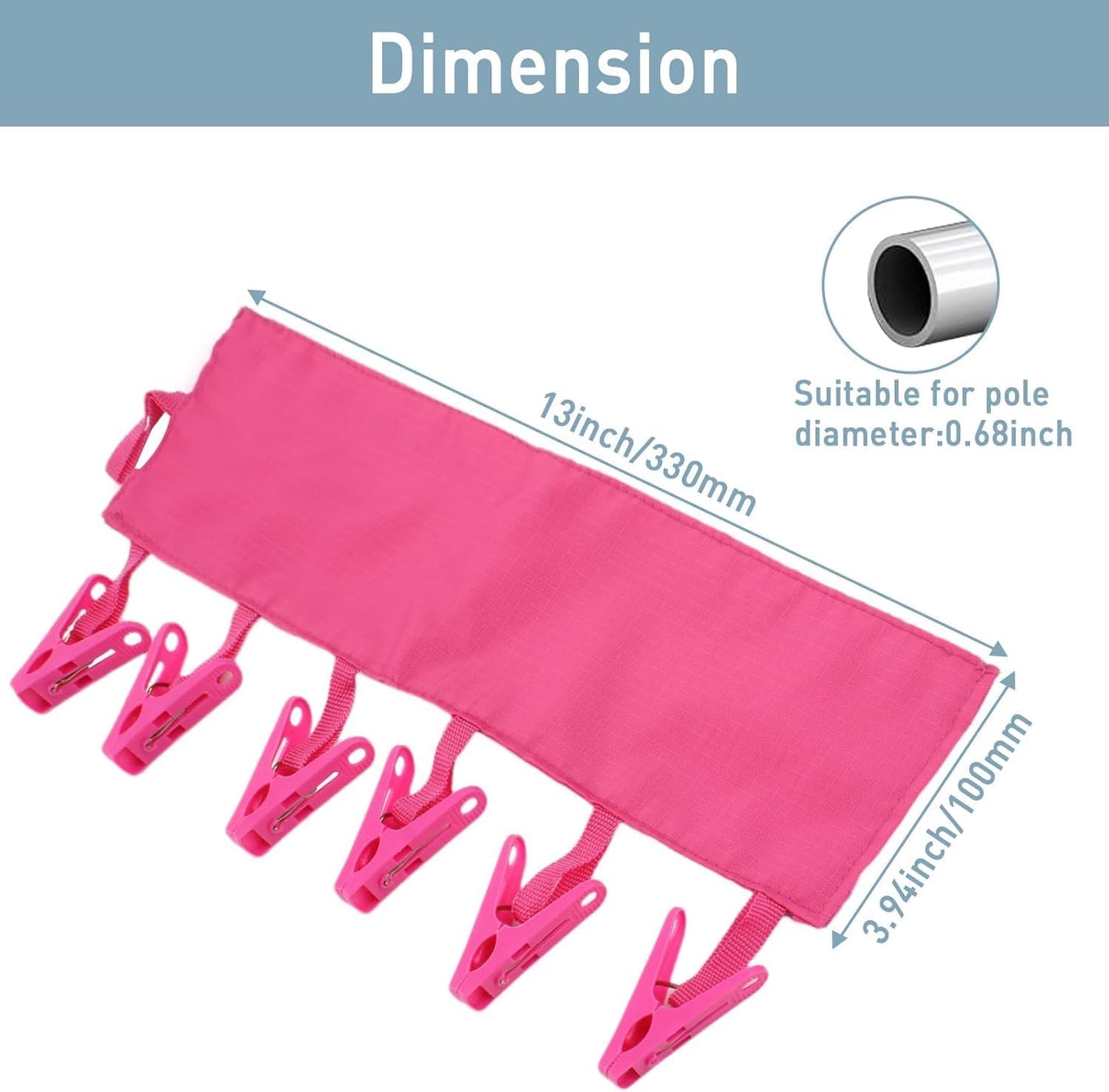 TamBee Travel Hangers, Foldable Portable Clothes Drying Hanger with 6 Clips, Pack of 3
