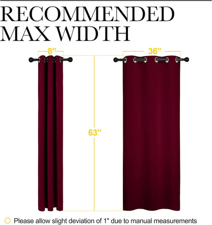 NICETOWN Blackout Curtains - Energy-Efficient Room Darkening Drapes | Wine Red, 2 Panels (W42 x L63)