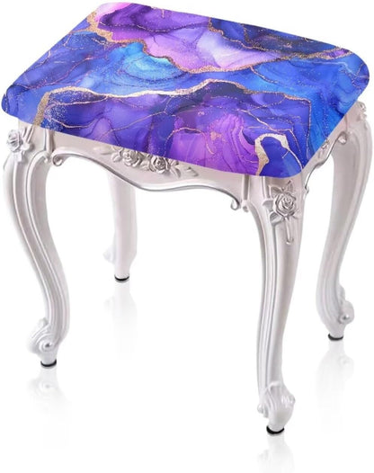 Set 2 Counter Marble Print Bar Stool Covers of Stretch Stool Chair Covers Rectangle Height Bar Stools Slipcovers