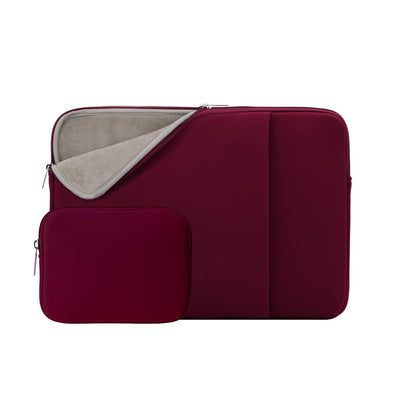 RAINYEAR 13 Inch Laptop Sleeve Compatible 13.3" MacBook Air/Pro M1 M2 M3 M4 A3240 A3113 A2681 A2337 A1932 A2179 A2338 A1706 A1708 Case Bag with Front Pocket Accessories Pouch (Red, Upgraded Version)