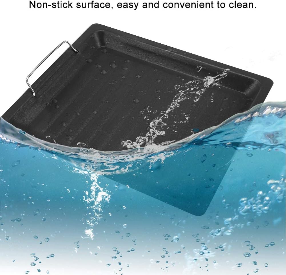 BBQ Frying Pan, Stainless Steel Non-Sticky Barbecue Pan, Frying Pot for Grilling, Picnics, Outdoor Activities