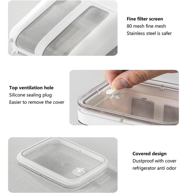 Yogurt Strainer—[1.16QT/0.29GAL] Total & [0.55QT/0.1375GAL] Filter, Greek Yogurt Strainer Yogurt Press, BPA-Free PP Strainer for Whey Separation & Greek Yogurt Maker(Total1.16QT)