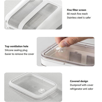 Yogurt Strainer—[1.16QT/0.29GAL] Total & [0.55QT/0.1375GAL] Filter, Greek Yogurt Strainer Yogurt Press, BPA-Free PP Strainer for Whey Separation & Greek Yogurt Maker(Total1.16QT)