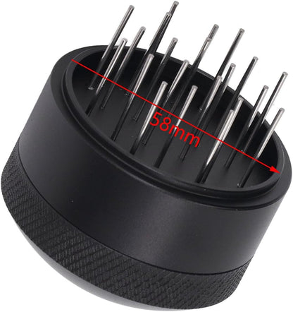 Stainless Steel Espresso Coffee Stirrer - Needle Coffee Stirring Distribution Tool with Base for Professional Barista