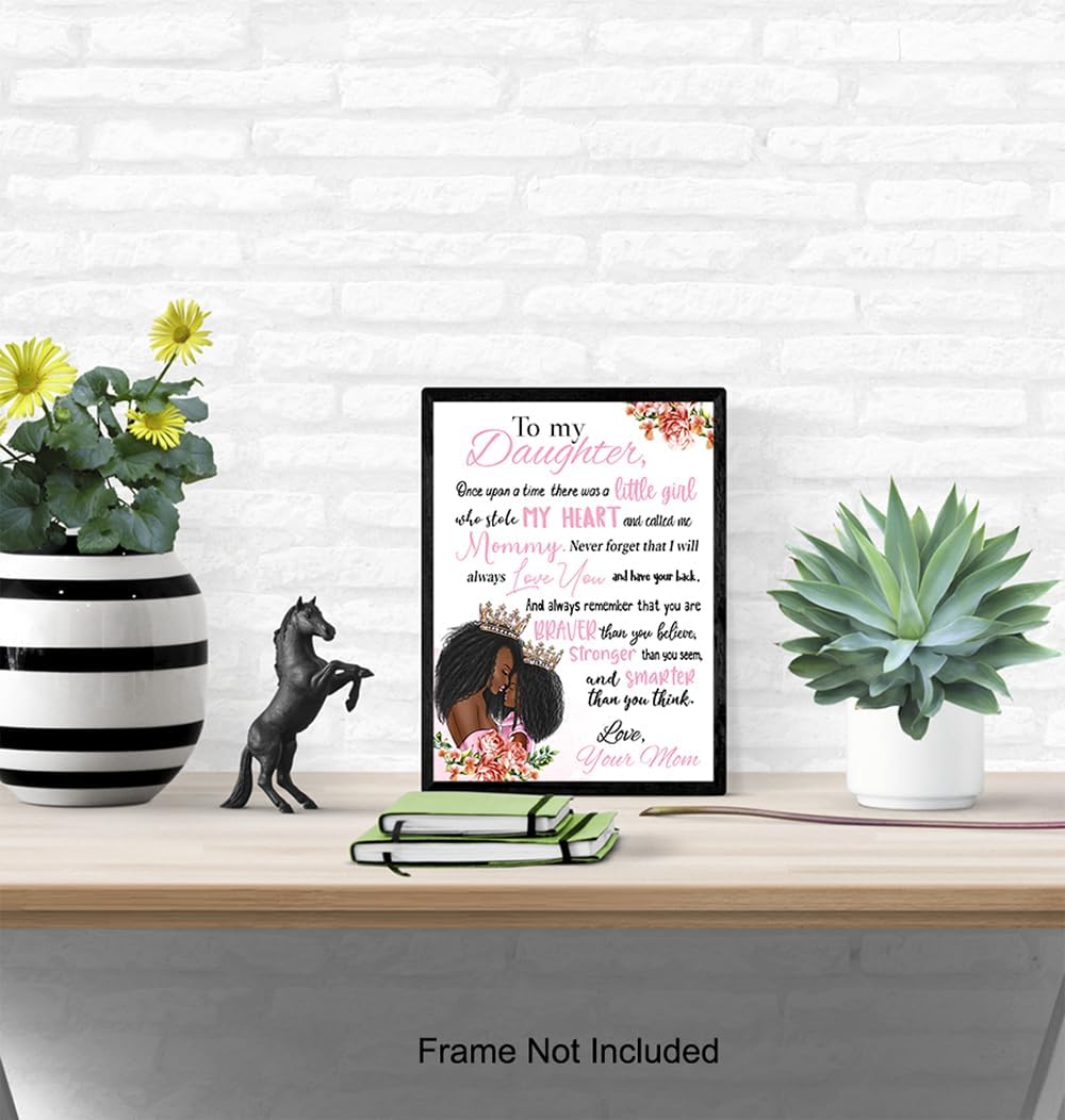 11x14 Black Girl Nursery Wall Art LARGE - African American Art - Inspirational Quotes - Positive Sayings - Cute Baby