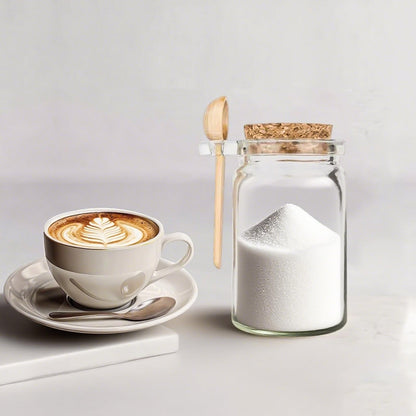 Bath Salt Container, 8.5oz/250ml Bath Salt Jar, Glass Jar with Lid And Spoon, Salts Glass Storage Containers With Spoon, with Bamboo Lids Scoop Airtight Spice Sugar Containers Jars for Candy Spice (8)