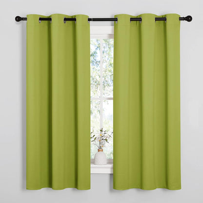 NICETOWN Fresh Green Blackout Curtains - Thermal Insulated Drapes for Small Windows | 40" Length, 29" Wide, 2 Panels