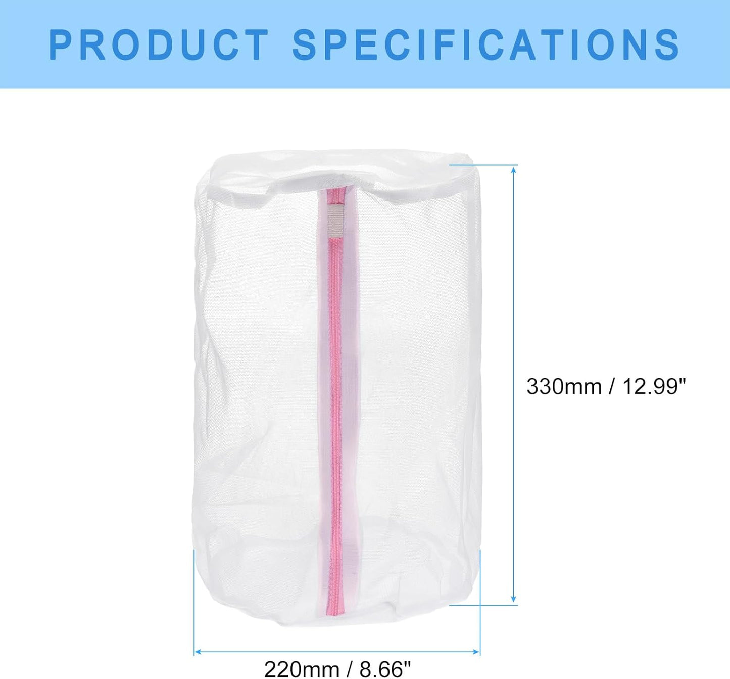 uxcell 2Pcs Shoes Washing Bag - 8.7 x 13 Inch Cylinder Fine Mesh Laundry Bags for Washing Machine