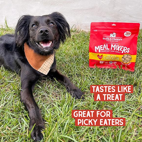 Stella & Chewy's Freeze-Dried Raw Chicken Meal Mixers- Dog Food Topper and Mixer - Made with 95% Cage-Free Chicken, Organs & Bone - Perfect for Picky Eaters - Grain-Free - 1oz