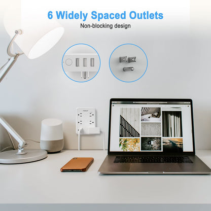TESSAN Smart Power Strip with 6 Outlet 3 USB, WiFi Wall Smart Outlet Plug with 3 Remote Controll Outlets, Compatible with Alexa Google Assistant for Home Office, Only 2.4 GHz Wi-Fi