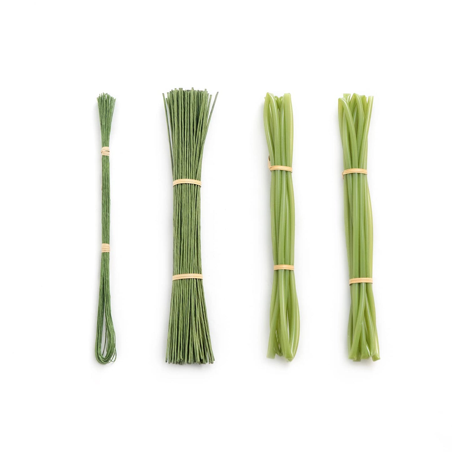 Ling's moment DIY Tools Set for Wedding, 3 Kinds of Accessories Include 100pcs Artificial Stems, 100pcs Flower Craft Wires and 20ft Tubing for Wedding Bridal Flower DIY and Floral Arrangement