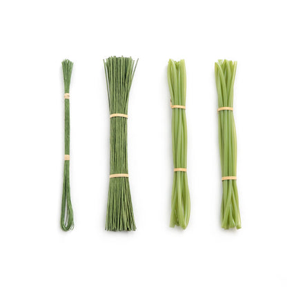 Ling's moment DIY Tools Set for Wedding, 3 Kinds of Accessories Include 100pcs Artificial Stems, 100pcs Flower Craft Wires and 20ft Tubing for Wedding Bridal Flower DIY and Floral Arrangement