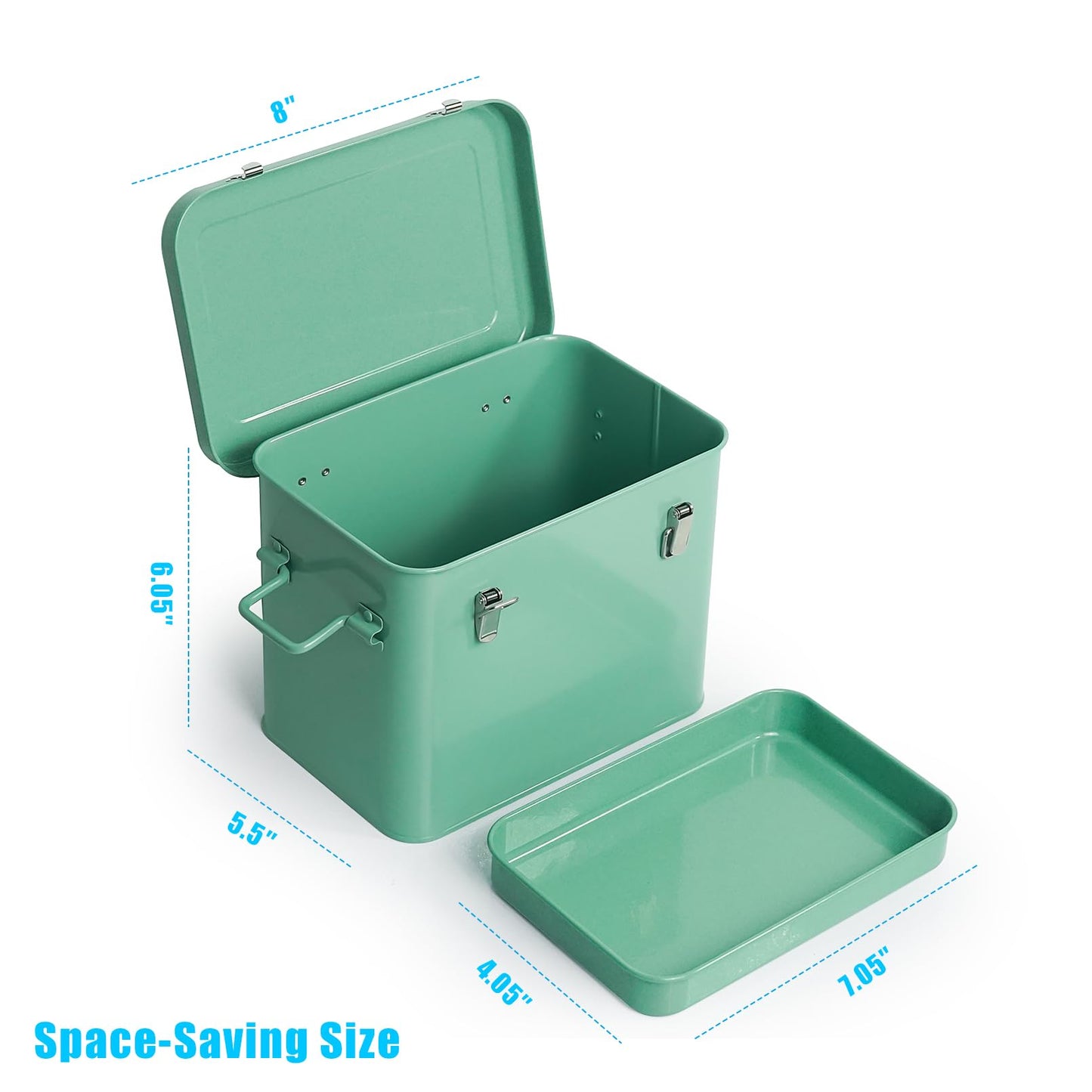 Luwint Seed Storage Organizer, Metal Saving Box Container with Removable Tray, Small Storage Box with Lid for Seeds, Keepsakes, Mini Tools