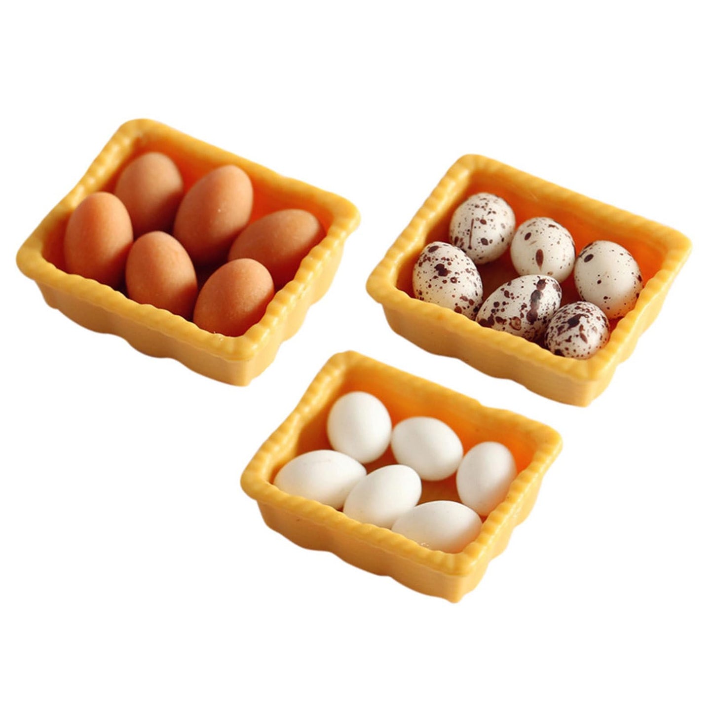 Zerodeko Miniature Dollhouse Eggs Set with Tray 1 12 Scale Small Kitchen Ornaments for Kids Play and Home Decorative Mini Food Models
