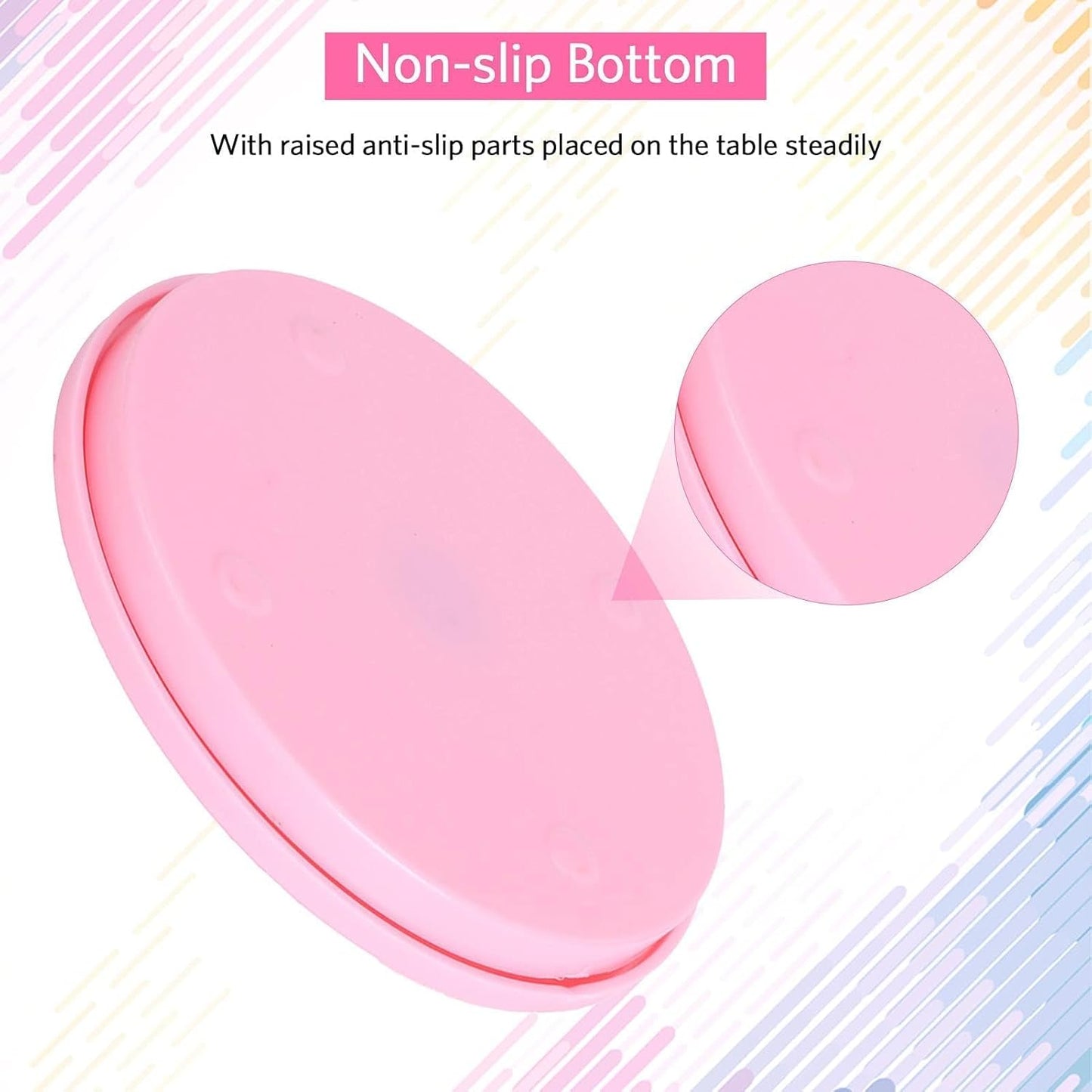 2PCS 5.5in Mini Cake Turntable, 360 Degree Revolving Cake Stand for Cupcake Decorating and Display