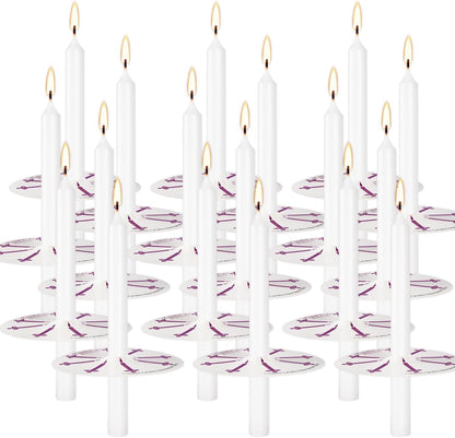 YOROXRG 200 pcs Church Candles with Drip Protectors for Devotional Candlelight Vigil Service, Unscented White 5" H X 1/2" D, No Smoke, Shabbat, Praye