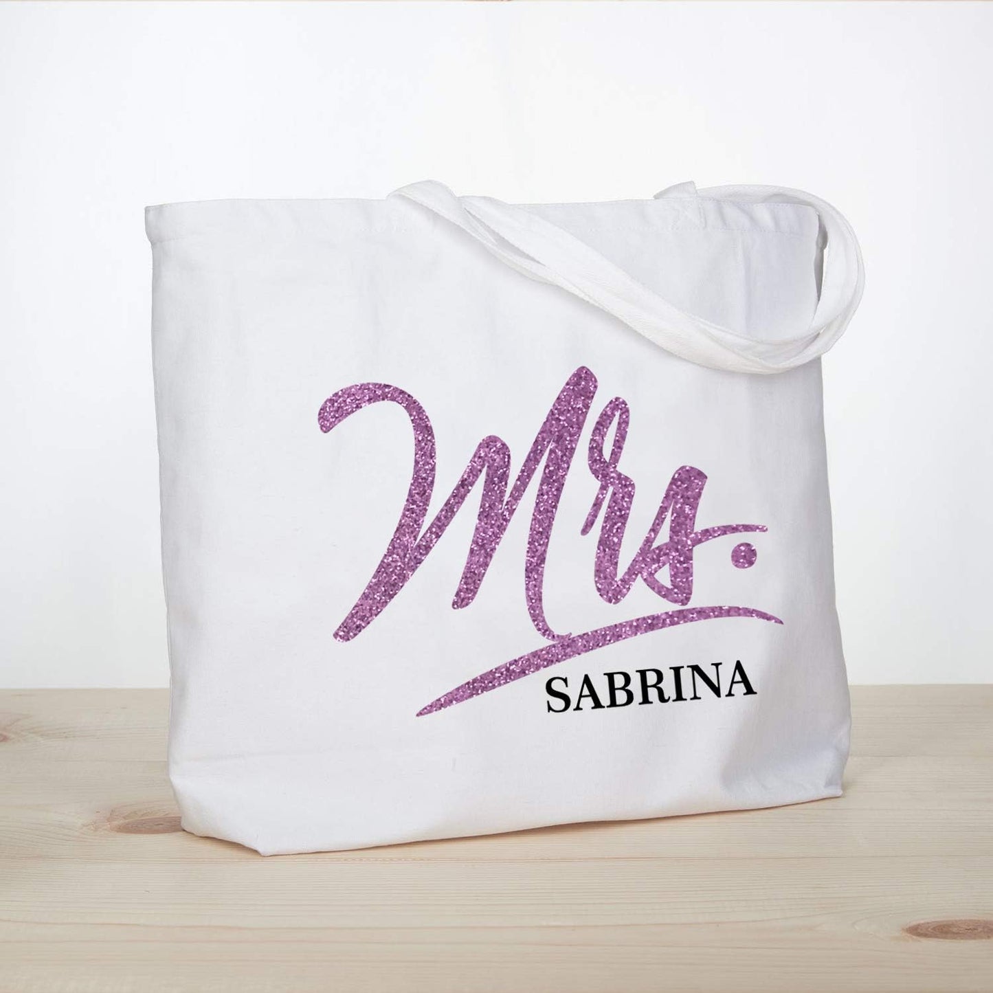 ELEGANTPARK Mrs Bag Personalized Gifts for Wedding Bachelorette Bridal Shower Engagement Party Monogrammed Tote Bags