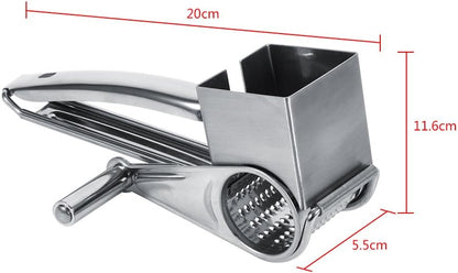 Stylish Design Kitchen Cheese Grater, Multipurpose Stainless Steel Rotary Shred Tool