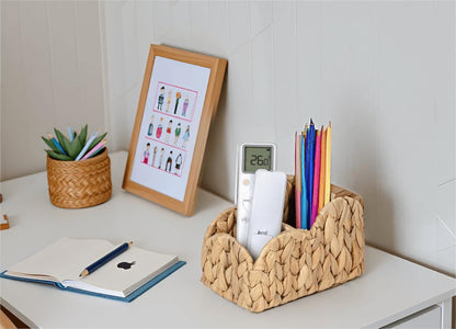 Kriitools Scalloped TV Remote Control Holder Bedside Organizer, Office Desk Caddy Storage Organizer Accessories, Pen Pencil Cup, Makeup Brush Holder, Farmhouse Rustic Decor Organizer Holder, Natural
