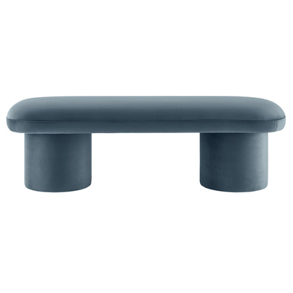 Modway Orla Performance Velvet Upholstered Bench in Cadet Blue