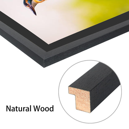 Mxtallup 12x16 Diamond Painting Frame with 10x14 in Black Mat ，Display Pictures 10x14 in With Mat or 12x16 in Without Mat, 30x40 cm Poster Picture Frames 25x35 cm Photo Frames Wood,Black
