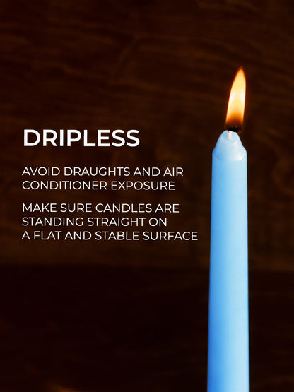 CANDWAX Light Blue 10 inch Taper Candles Set of 4 - Unscented Smokeless Dripless Tapers for Dinner Table, Home Decor, Easter Decor, Party, Wedding and Ordinary Dinners - Spring Candles
