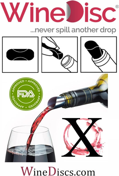 Selection of Colorfully Printed Wine Disc Pourer Bundles, Stop the Drop (6)