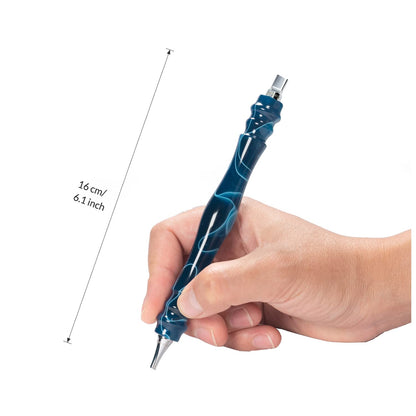 CATEARED Bedazzling Pen with Stainless Steel Tips, Resin Diamond Art Drill Pen with Metal Placers, Diamond Painting Acessories and Tools 5D DIY Kits(Dark Blue)