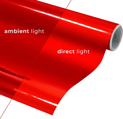 VViViD DECO65 Reflective Permanent Adhesive Craft Vinyl Roll for Cutting Machines, Decals & DIY Projects (Reflective Red, 12" x 25ft)
