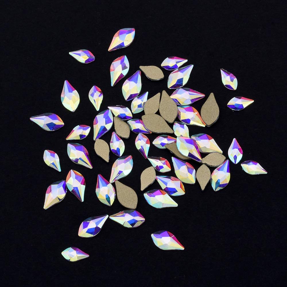 240pcs Popular 12 Styles Flatback Crystals Mix Sizes Multi Shapes Glass Crystal AB Rhinestones for Nail Art Craft 3D Decorations Flat Back Stones Gems Set Box