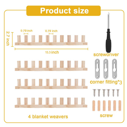 PHENNFUSION Chunky Blanket Loom for DIY Throw Blankets, 61.4" Wooden Loom Frame Adjustable Size Foldable Portable Hand Knitting Yarn Chunky,No Needles Required,Beginner Friendly Yarn Craft