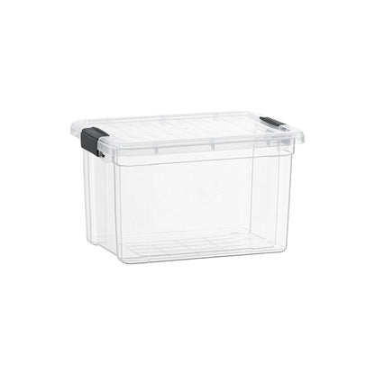 Superio Mini Deep Storage Organizer Bin with Lid X-Deep Small Clear Storage Box with Latch for Home, Kitchen, Garage- Store Toys, Food, Supplies, and Hair Accessories (2.4 Quart)