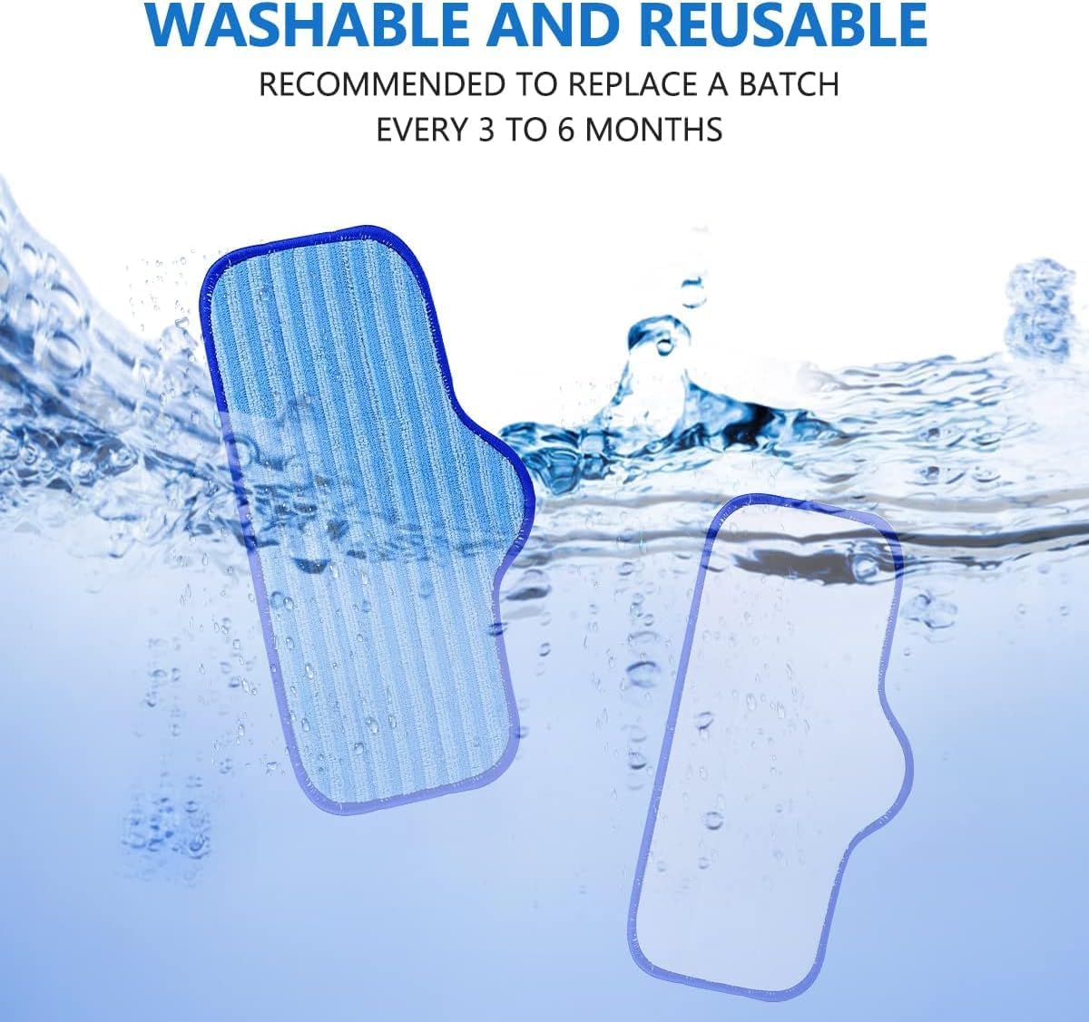 KEEPOW Microfiber Pads - 8 Pack Washable Pads for Dupray Neat Steam Cleaner