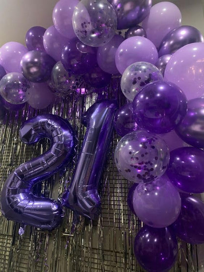 Purple Number 60 Balloon - 40 Inch Giant Foil Decoration for 60th Birthday Party Supplies