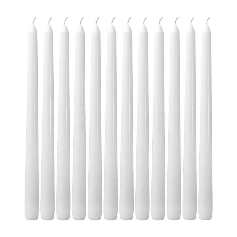 CANDLESEE 12 Pack White Taper Candles丨Taper Candles 10 Inch Dripless丨Unscented & Smokeless Candlesticks Bulk丨7-8 Hours Long Burning Tall Candles丨Ideal for Christmas Weddings Parties Dinner