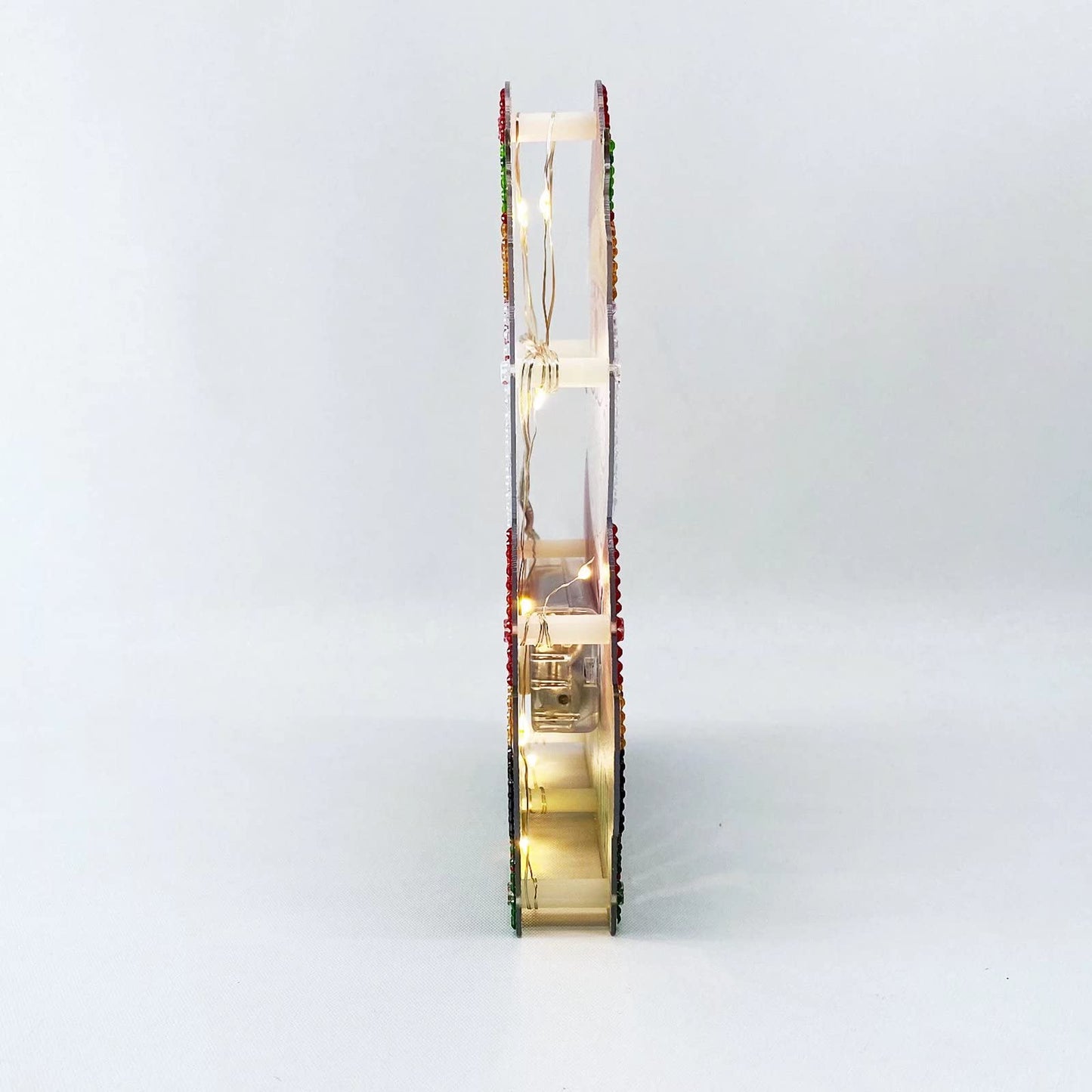 Double-Side DIY Diamond Painting Lamp LED Light Christmas Tree Ornament Kit Santa Gift Train Full Drill Crystal Drawing Kit Bedside Night Light Arts Crafts for Home Decoration Or Christmas Gifts
