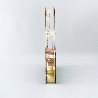 Double-Side DIY Diamond Painting Lamp LED Light Christmas Tree Ornament Kit Santa Gift Train Full Drill Crystal Drawing Kit Bedside Night Light Arts Crafts for Home Decoration Or Christmas Gifts