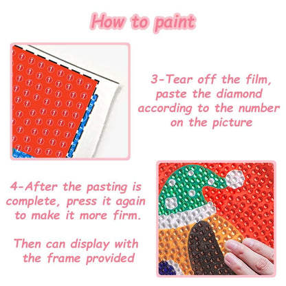 Akutoer Cute Cartoon Diamond Drawing Kits, Kawaii Painting with Diamonds, Gem Arts & Crafts, DIY Paint Supplies with Frames for Home Decor(Cinno)