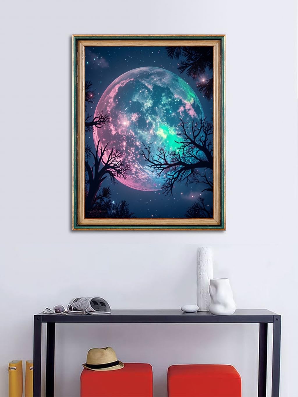 ACANDYL Moon Paint by Numbers Kit for Adults Beginner Paint by Numbers for Adults Canvas Painting by Number DIY Acrylic Oil Painting on Canvas Arts Craft Decoration 16x20 Inch