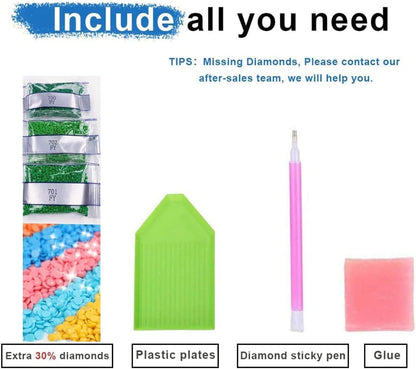 EIBEILI 3 Pack Cross Diamond Art Kits for Adults - 5D Diamond Paintings for Beginner,DIY Flowers Round Full Drill Dots Pictures Gem Art Painting Kits for Home Wall Decor 12x16inch