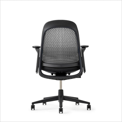 Haworth Breck Office Chair - Ergonomic Desk Seat with Height-Adjustable Lumbar Support, Black Trim, and 4D-Arms (Coal)