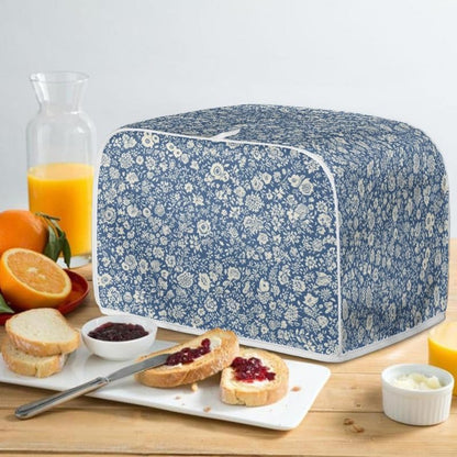 Toaster Cover 2 Slice, Blue Ditsy Floral Wide Slot, French Countryside Toaster Appliance Cover, Machine Washable