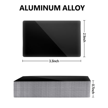 Frddiud 100Pcs Metal Business Card Blanks, Anodized Aluminum Custom Business Card Blanks for CNC Engraver Laser Engraving DIY Cards, 3.3x2.1 Inch DIY Gift Plate Cards for Office Clients (Glossy)