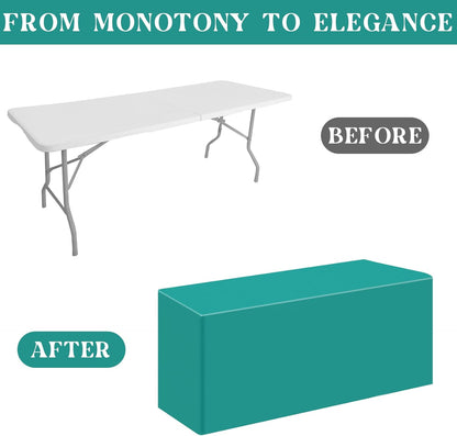 4 Pack 6 72 30 Inch Fitted Table Covers for Foot Tables - x Rectangle Table Cloth for Folding Tables Polyester Fabric