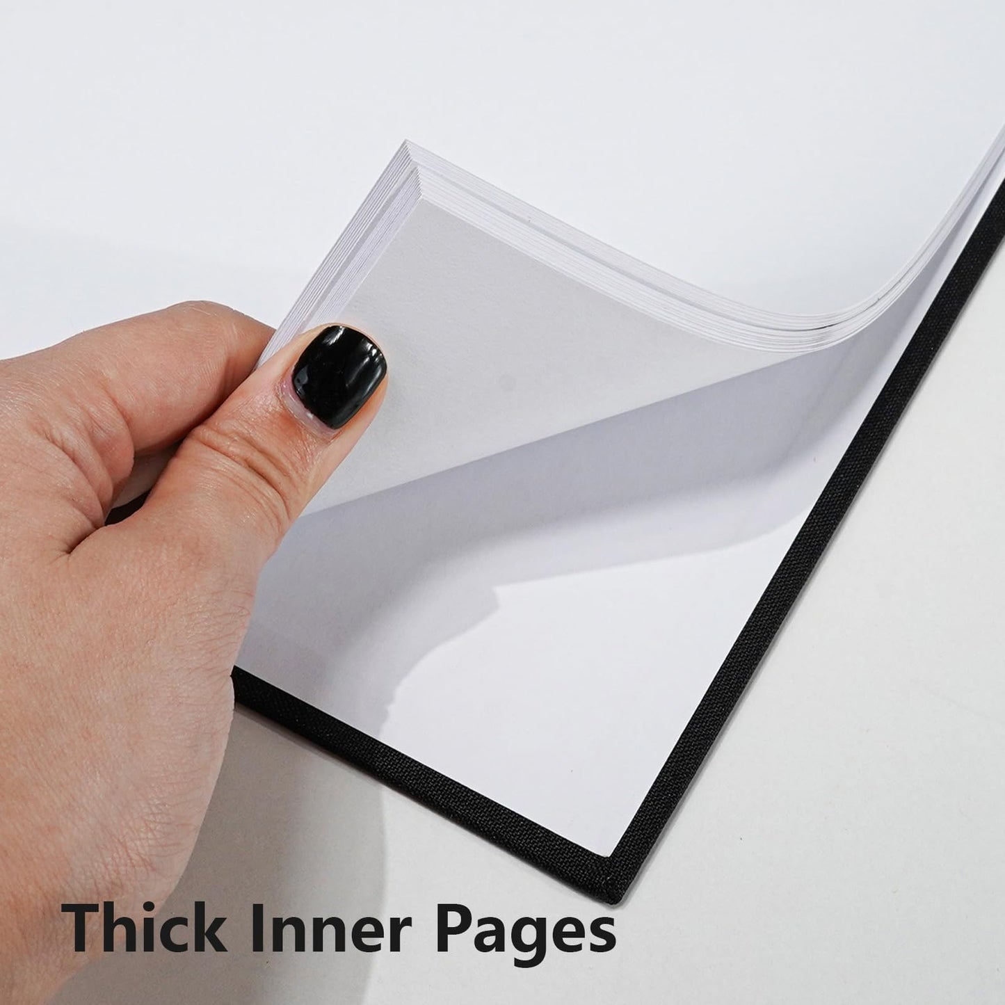 Hiwhy 8x8 Inch Scrapbook DIY Photo Album Linen Cover Hardcover White Pages 20 Sheets Small Scrap Memory Book Black