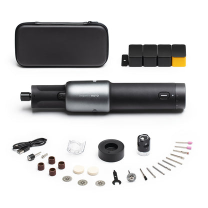 HOTO 35-in-1 Cordless Rotary Tool Kit, Strong Motor, 25000RPM 5 Variable Speed Powerful Engraving Pen, LED Light, Ideal for 3D Printing Sanding, Polishing, Drilling, Carving, Cutting DIY Crafts