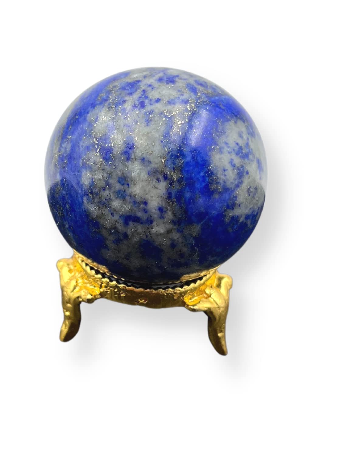 WholesaleGemShop Natural Lapis Lazuli 40-45 mm Ball Sphere Gemstone A+ Hand Carved Crystal Altar Healing Devotional Focus Spiritual Chakra Cleansing Metaphysical Gift Men Women