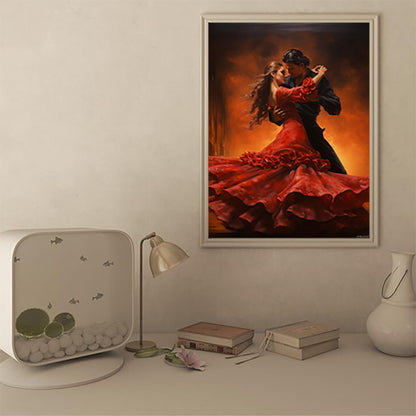 UPABLUNSO Flamenco Dancing Couple 5D Diamond Art Painting for Adults Full Drill Round Diamond Paint by Number Kits for Beginners Gems Cross Stitch for Wall Decor 12x16 inch
